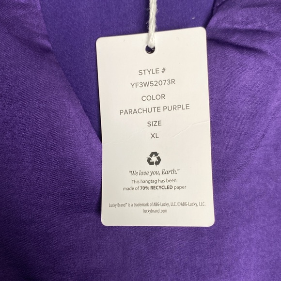 NEW Lucky Brand Women's Midi Dress w/Belt 3/4 Sleeve V-Neck Size XL Purple - Picture 5 of 13